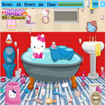بازی آنلاین تمیز کردن حمام با هلو کیتی